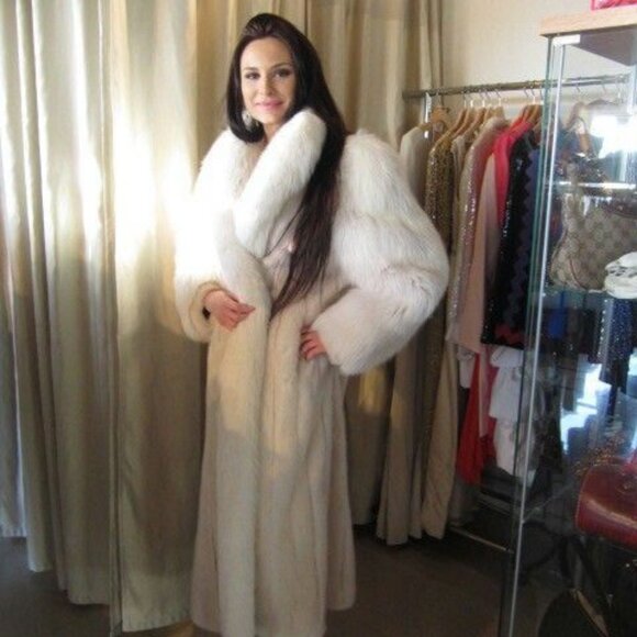 Vintage Christian Dior Tourmaline Mink and white Fox Fur Coat - Picture 16 of 17